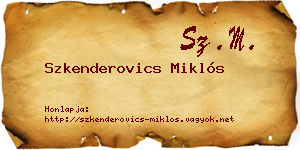 Szkenderovics Miklós névjegykártya