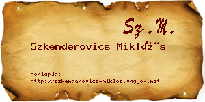 Szkenderovics Miklós névjegykártya