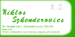 miklos szkenderovics business card