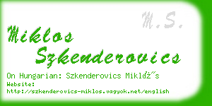 miklos szkenderovics business card